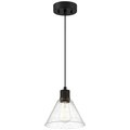 Access Lighting Port Nine Martini, Martini LED Pendant, Matte Black Finish, Seeded Glass 63140LEDDLP-MBL/SDG